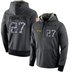 Wholesale Cheap NFL Men\'s Nike Jacksonville Jaguars #27 Leonard Fournette Stitched Black Anthracite Salute to Service Player Performance Hoodie