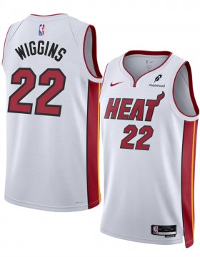 Cheap Men\'s Miami Heat #22 Andrew Wiggins White 2025 Association Edition Swingman Stitched Basketball Jersey