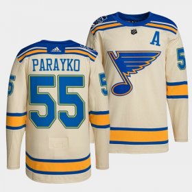 Wholesale Cheap Men\'s St. Louis Blues #55 Colton Parayko Cream 2022 Winter Classic Stitched Jersey