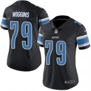 Wholesale Cheap Nike Lions #79 Kenny Wiggins Black Women's Stitched NFL Limited Rush Jersey