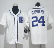 Wholesale Cheap Tigers #24 Miguel Cabrera White Cool Base Stitched Youth MLB Jersey