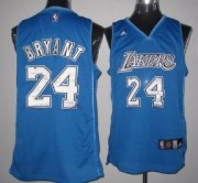 Wholesale Cheap Los Angeles Lakers #24 Kobe Bryant Light Blue With White Swingman Jersey