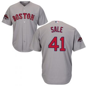 Wholesale Cheap Red Sox #41 Chris Sale Grey Cool Base 2018 World Series Champions Stitched Youth MLB Jersey