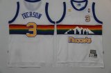 Wholesale Cheap Men's Denver Nuggets #3 Allen Iverson White Rainbow Hardwood Classics Soul Swingman Throwback Jersey