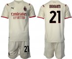 Wholesale Cheap Men 2021-2022 Club AC Milan away cream 21 Soccer Jersey