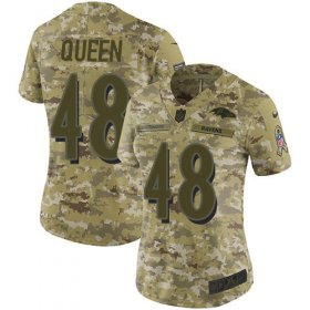 Wholesale Cheap Nike Ravens #48 Patrick Queen Camo Women\'s Stitched NFL Limited 2018 Salute To Service Jersey