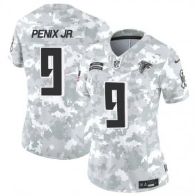 Cheap Women\'s Atlanta Falcons #9 Michael Penix Jr. 2024 F.U.S.E Arctic Camo Salute To Service Limited Stitched Football Jersey(Run Small)