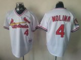 Wholesale Cheap Cardinals #4 Yadier Molina White 1982 Turn Back The Clock Stitched MLB Jersey