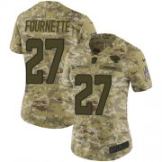 Wholesale Cheap Nike Jaguars #27 Leonard Fournette Camo Women's Stitched NFL Limited 2018 Salute to Service Jersey