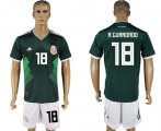 Wholesale Cheap Mexico #18 A.Guardado Green Home Soccer Country Jersey