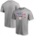 Wholesale Cheap Men's Pittsburgh Steelers Pro Line by Fanatics Branded Heathered Gray Banner Wave T-Shirt