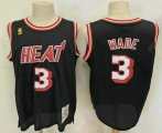 Wholesale Cheap Men's Miami Heat #3 Dwyane Wade Black 2003-04 Hardwood Classics Soul Swingman Throwback Jersey