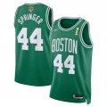 Wholesale Cheap Men's Boston Celtics #44 Jaden Springer Kelly Green 2024 Finals Champions Icon Edition Stitched Basketball Jersey