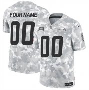 Cheap Men's Los Angeles Chargers Active Player Custom 2024 F.U.S.E Arctic Camo Salute To Service Limited Stitched Football Jersey