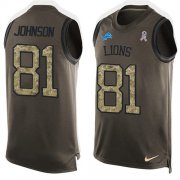 Wholesale Cheap Nike Lions #81 Calvin Johnson Green Men's Stitched NFL Limited Salute To Service Tank Top Jersey