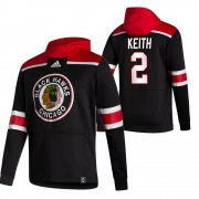 Wholesale Cheap Chicago Blackhawks #2 Duncan Keith Adidas Reverse Retro Pullover Hoodie Black