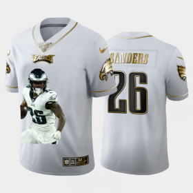 Cheap Philadelphia Eagles #26 Miles Sanders Nike Team Hero 1 Vapor Limited NFL 100 Jersey White Golden