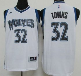 Wholesale Cheap Men\'s Minnesota Timberwolves #32 Karl-Anthony Towns Revolution 30 Swingman 2015 Draft New White Jersey