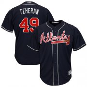 Wholesale Cheap Braves #49 Julio Teheran Navy Blue Cool Base Stitched MLB Jersey