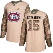 Wholesale Cheap Adidas Canadiens #15 Jesperi Kotkaniemi Camo Authentic 2017 Veterans Day Stitched Youth NHL Jersey