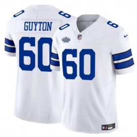 Men\'s Dallas Cowboys #60 Tyler Guyton White 2024 F.U.S.E With Dradt Patch Vapor Untouchable Limited Stitched Football Jersey