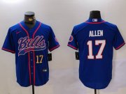 Cheap Men's Buffalo Bills #17 Josh Allen Blue Team Cool Base Stitched Baseball Jersey