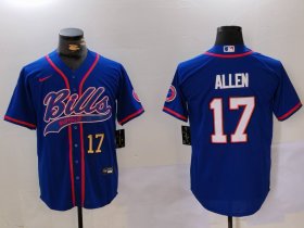 Cheap Men\'s Buffalo Bills #17 Josh Allen Blue Team Cool Base Stitched Baseball Jersey