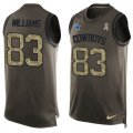 Wholesale Cheap Nike Cowboys #83 Terrance Williams Green Men's Stitched NFL Limited Salute To Service Tank Top Jersey