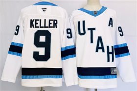 Cheap Men\'s Utah Hockey Club #9 Clayton Keller White Stitched Jersey