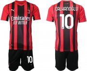 Wholesale Cheap Men 2021-2022 Club AC Milan home red 10 Soccer Jersey