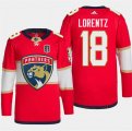 Cheap Men's Florida Panthers #18 Steven Lorentz Red 2024 Stanley Cup Final Patch Stitched Jersey