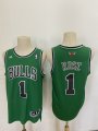 Wholesale Cheap Men's Chicago Bulls #1 Derek Rose Revolution 30 Swingman Green Jersey