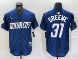 Cheap Men's Detroit Tigers #31 Riley Greene 2024 Navy City Connect Cool Base Limited Stitched Jersey