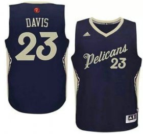 Wholesale Cheap Men\'s New Orleans Pelicans #23 Anthony Davis Revolution 30 Swingman 2015 Christmas Day Navy Blue Jersey