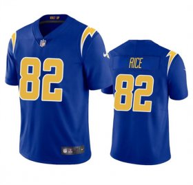 Cheap Men\'s Los Angeles Chargers #82 Brenden Rice Royal 2024 Draft Vapor Limited Football Stitched Jersey