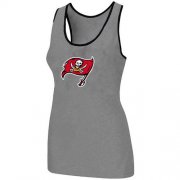 Wholesale Cheap Women's Nike Tampa Bay Buccaneers Big Logo Tri-Blend Racerback Stretch Tank Top Light Grey