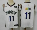 Wholesale Cheap Men's Brooklyn Nets #11 Kyrie Irving NEW White Fashion Name 2020 City Edition Swingman Stitched NBA Jersey