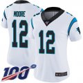 Wholesale Cheap Nike Panthers #12 DJ Moore White Women's Stitched NFL 100th Season Vapor Limited Jersey