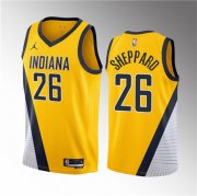 Wholesale Cheap Men's Indiana Pacers #26 Ben Sheppard Yellow 2023 Draft Statement Edition Stitched Basketball Jersey