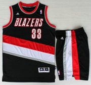 Wholesale Cheap Portland Trail Blazers #33 Scottie Pippen Black Revolution 30 Swingman Jersey Short Suits