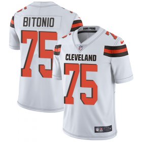 Wholesale Cheap Nike Browns #75 Joel Bitonio White Men\'s Stitched NFL Vapor Untouchable Limited Jersey