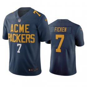 Wholesale Cheap Green Bay Packers #7 Sam Ficken Navy Vapor Limited City Edition NFL Jersey