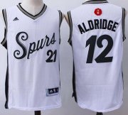 Wholesale Cheap Men's San Antonio Spurs #12 LaMarcus Aldridge Revolution 30 Swingman 2015 Christmas Day White Jersey