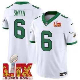 DeVonta Smith 6 Philadelphia Eagles Kelly Green Super Bowl Champions LIX Patch Vapor Limited Jersey - White