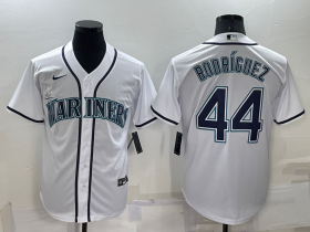 Wholesale Men\'s Seattle Mariners #44 Julio Rodriguez White Stitched MLB Cool Base Nike Jersey