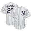 Wholesale Cheap Yankees #27 Giancarlo Stanton White Strip New Cool Base 2018 Stars & Stripes Stitched MLB Jersey