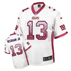 Wholesale Cheap Nike Giants #13 Odell Beckham Jr White Men\'s Stitched NFL Elite Drift Fashion Jersey