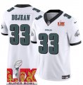 Men's Philadelphia Eagles #33 Cooper DeJean White 2025 Super Bowl LIX Patch New F.U.S.E. Vapor Untouchable Limited Stitched Football Jersey