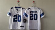 Cheap Women's Detroit Lions #20 Barry Sanders White Vapor Football Stitched Jersey(Run Smaller)