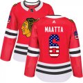 Wholesale Cheap Adidas Blackhawks #6 Olli Maatta Red Home Authentic USA Flag Women's Stitched NHL Jersey